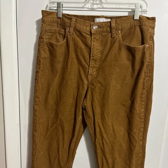GAP BROWN CORDS VINTAGE SLIM HIGH RISE SZ 14R - Picture 1 of 4